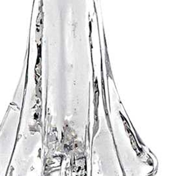 10" Mouth Blown Clear Glass Christmas Tree Sculpture - Image 4