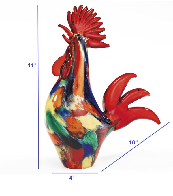 11 MultiColor Artistic Glass Rooster - Image 4