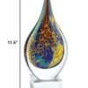 11 MultiColor Art Glass Teardrop on Crystal Base - Image 2
