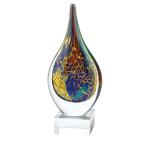 11 MultiColor Art Glass Teardrop on Crystal Base - Image 3