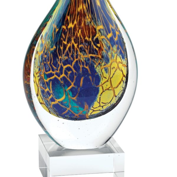 12 MultiColor Art Glass Teardrop on Crystal Base - Image 2