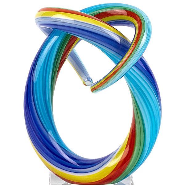 6 MultiColor Art Glass Rainbow Centerpiece - Image 2