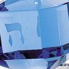 3 Mouth Blown Blue Dreidel On Crystal Stand - Image 5