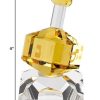 3 Mouth Blown Amber Dreidel On Crystal Stand - Image 2