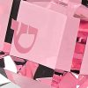 3 Mouth Blown Pink Dreidel On Crystal Stand - Image 5
