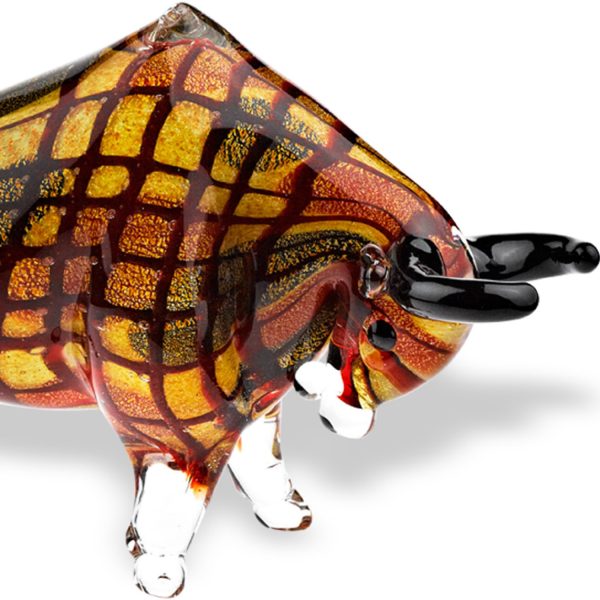 9 MultiColor Large Bull Art Glass - Image 2