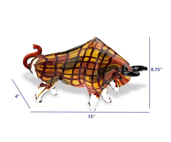 9 MultiColor Large Bull Art Glass - Image 4