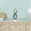 14 Mouth Blown Art Glass Rainbow Centerpiece on Base - Image 3
