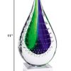 12 Mouth Blown Teardrop Centerpiece on Crystal Base - Image 2