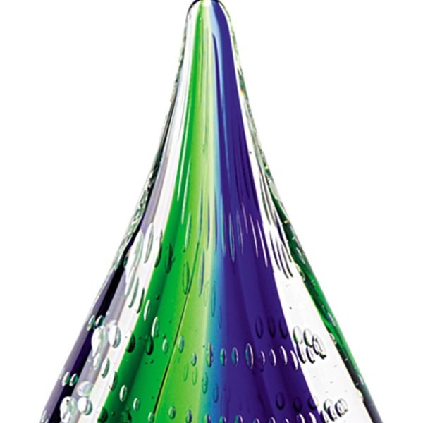 11 Mouth Blown Teardrop Centerpiece on Crystal Base - Image 4
