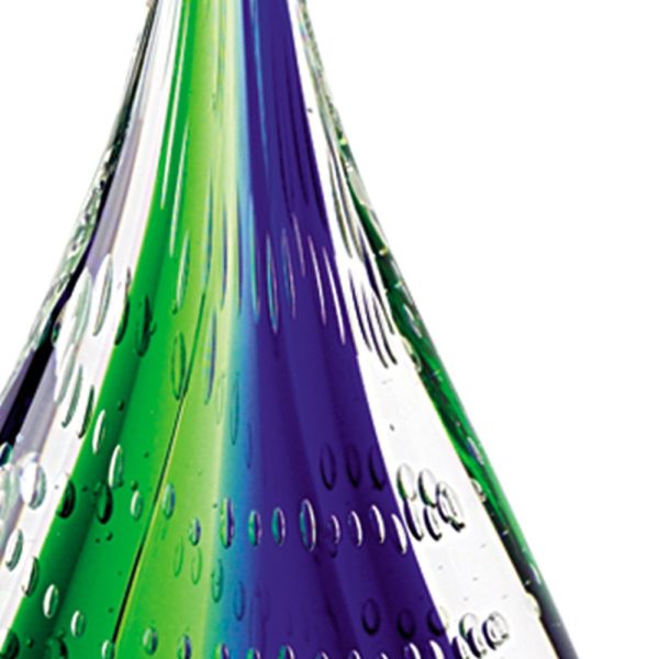 11 Mouth Blown Teardrop Centerpiece on Crystal Base - Image 5