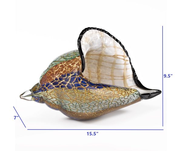 9 MultiColor Large Conch Shell Art Glass - Image 4