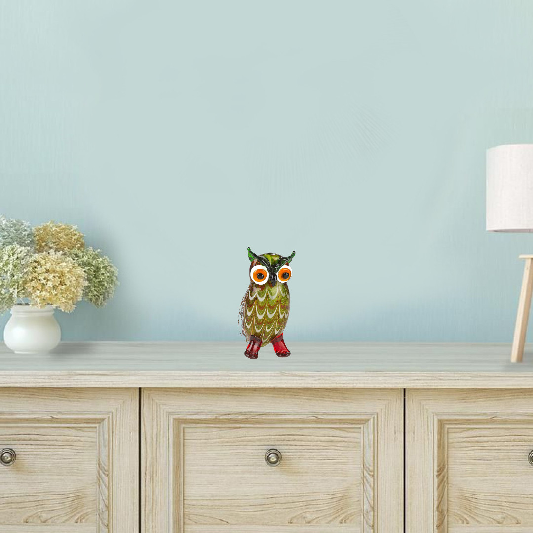 8 Mouth Blown Owl Art Glass - Image 3