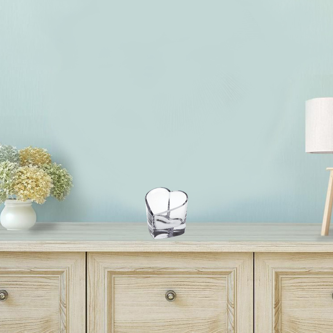 Mouth Blown European Crystal Heart Bowl or Votive - Image 3