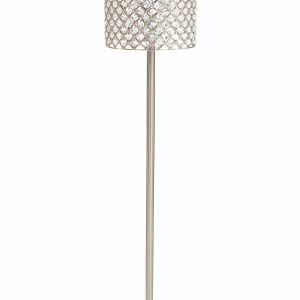 62" Drum Shade Crystal Bead Metal Floor Lamp
