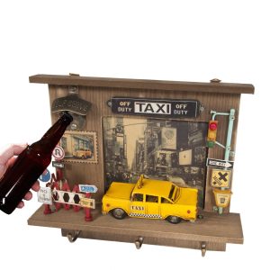Shadow Box with 3 Metal Keychain Hooks