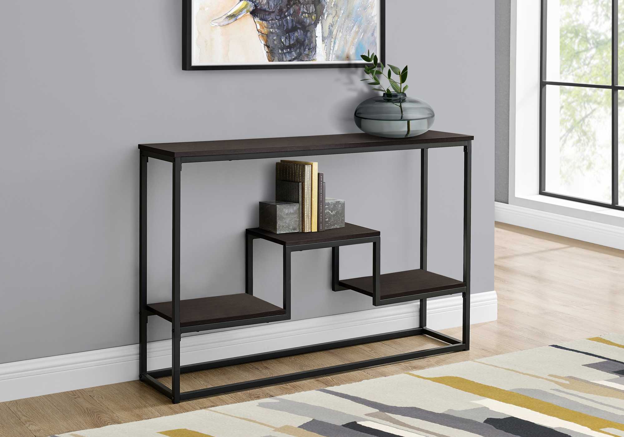 48" Rectangular Espresso Hall Console Accent Table - Image 3