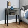 23" Rectangular Grey and Black Metal Accent Table - Image 2
