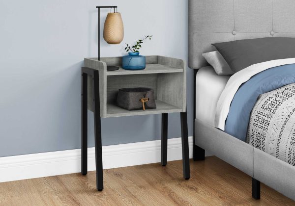 23" Rectangular Grey and Black Metal Accent Table - Image 2