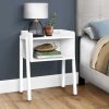 23" Rectangular White Accent Table with White Metal Legs - Image 2