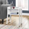 23" Rectangular White Accent Table with White Metal Legs - Image 3