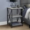 26" Rectangular Grey Black Metal Accent Table - Image 2