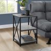 26" Rectangular Grey Black Metal Accent Table - Image 3