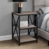 26" Rectangular Dark Taupe Black Metal Accent Table - Image 2