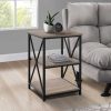 26" Rectangular Dark Taupe Black Metal Accent Table - Image 3