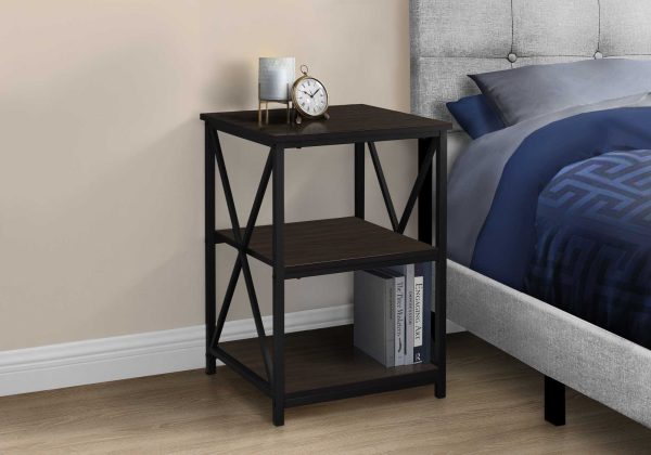 26" Rectangular Espresso Black Metal Accent Table - Image 2
