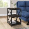 26" Rectangular Espresso Black Metal Accent Table - Image 3