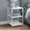 26" Rectangular White White Metal Accent Table - Image 2