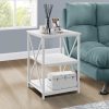 26" Rectangular White White Metal Accent Table - Image 3