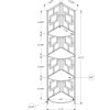 62" Dark Taupe and Black Metal Corner Bookcase with 4 shelves - Image 4