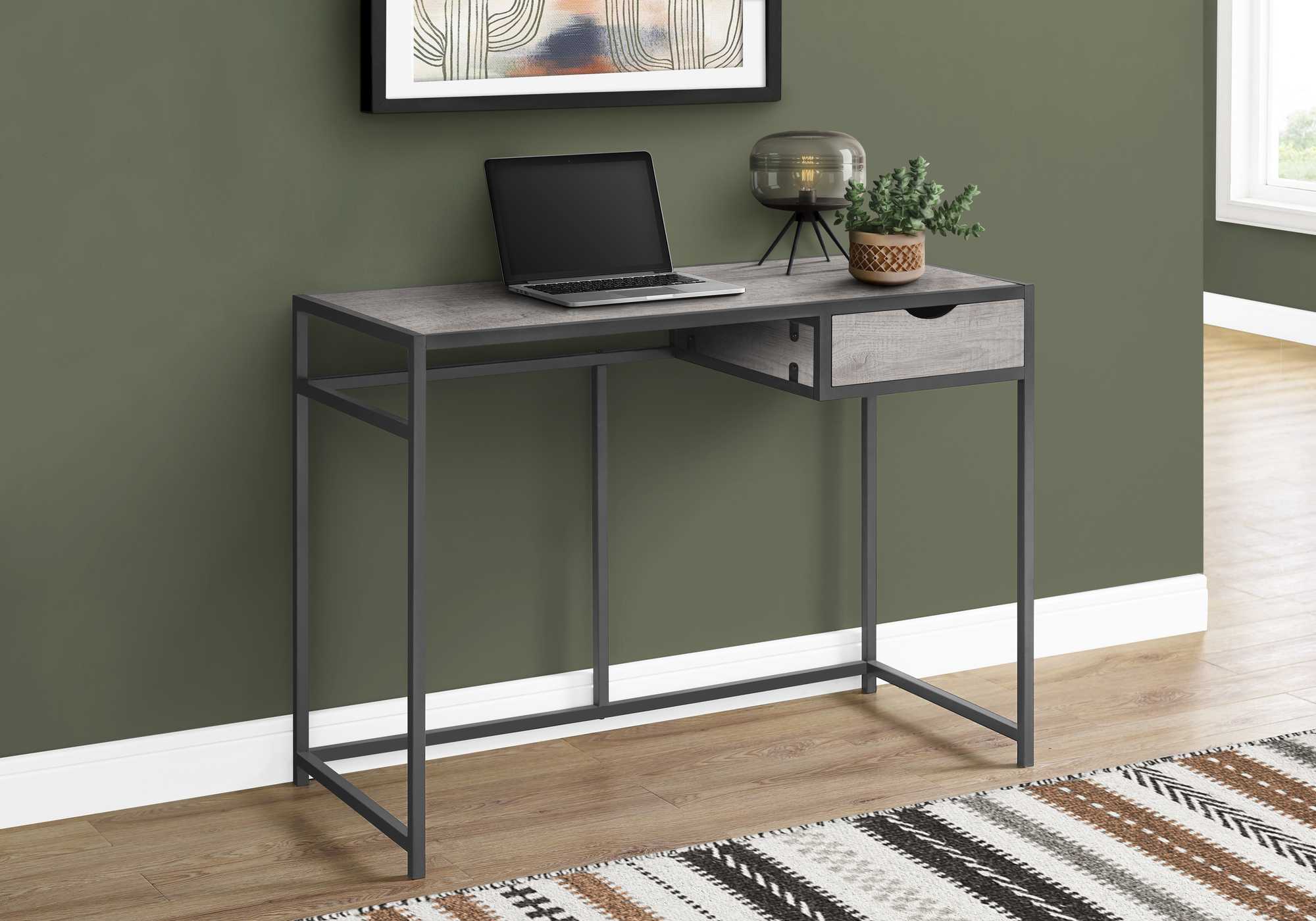 42" Gray Rectangular Computer Desk - Image 3