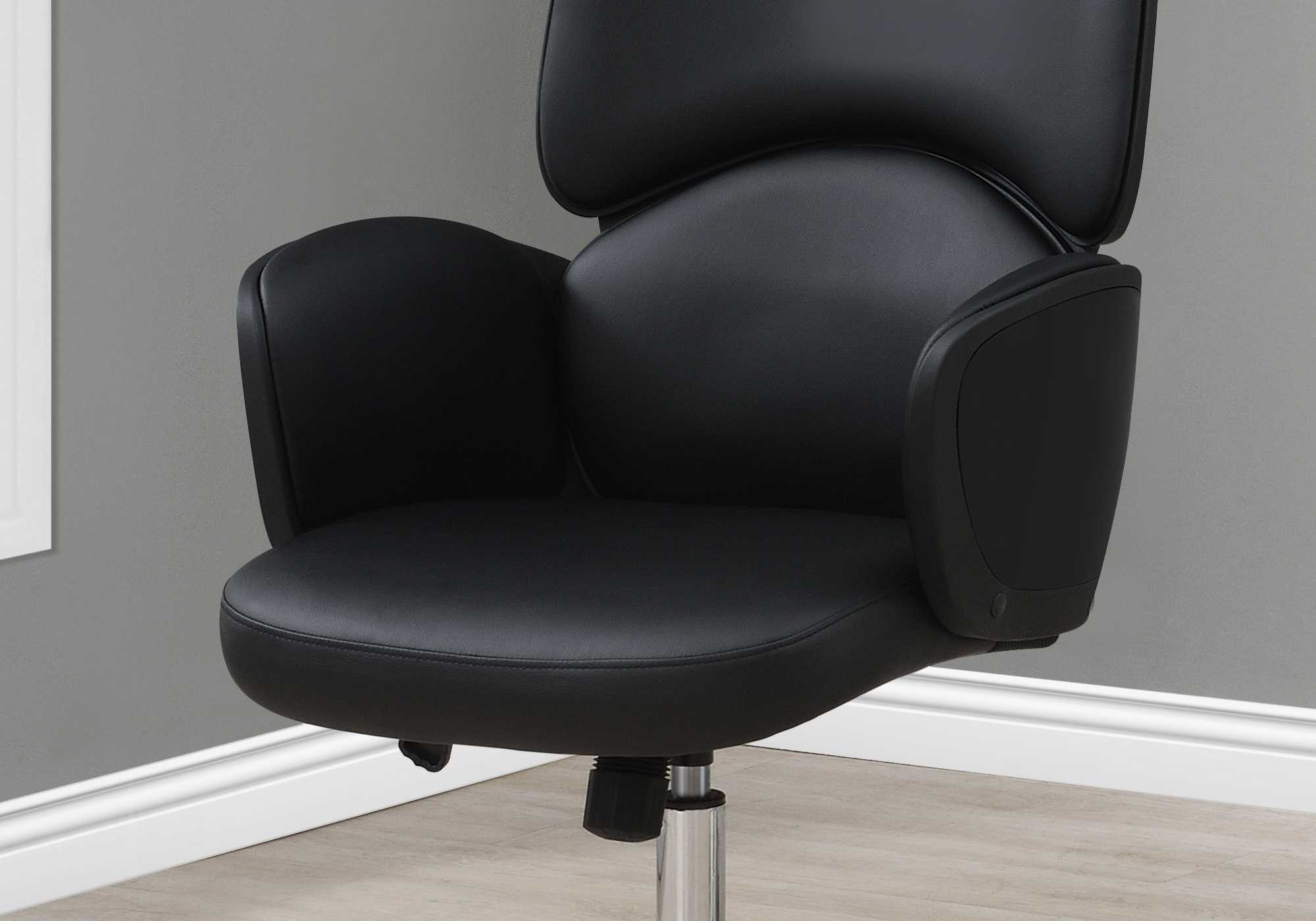Black Leather Look High Back Executive Office Chair - Image 2
