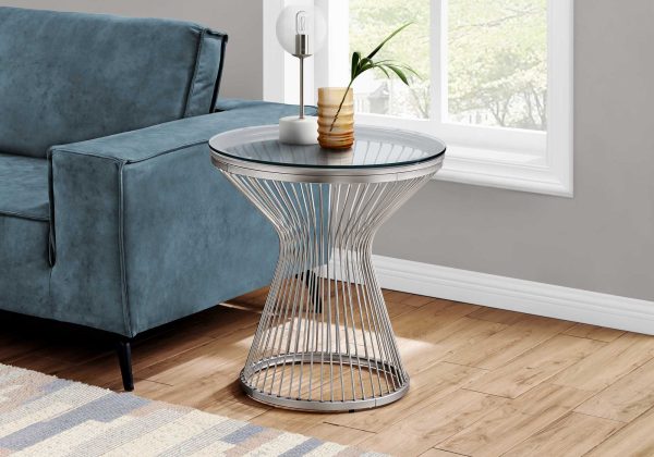 Stainless Steel with Tempered Glass Accent Table - Image 3