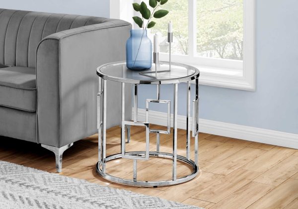 Chrome Metal with Tempered Glass Accent Table - Image 3