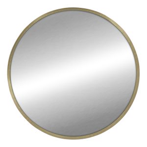 Round Wall Mirror with Matte Gold Finish