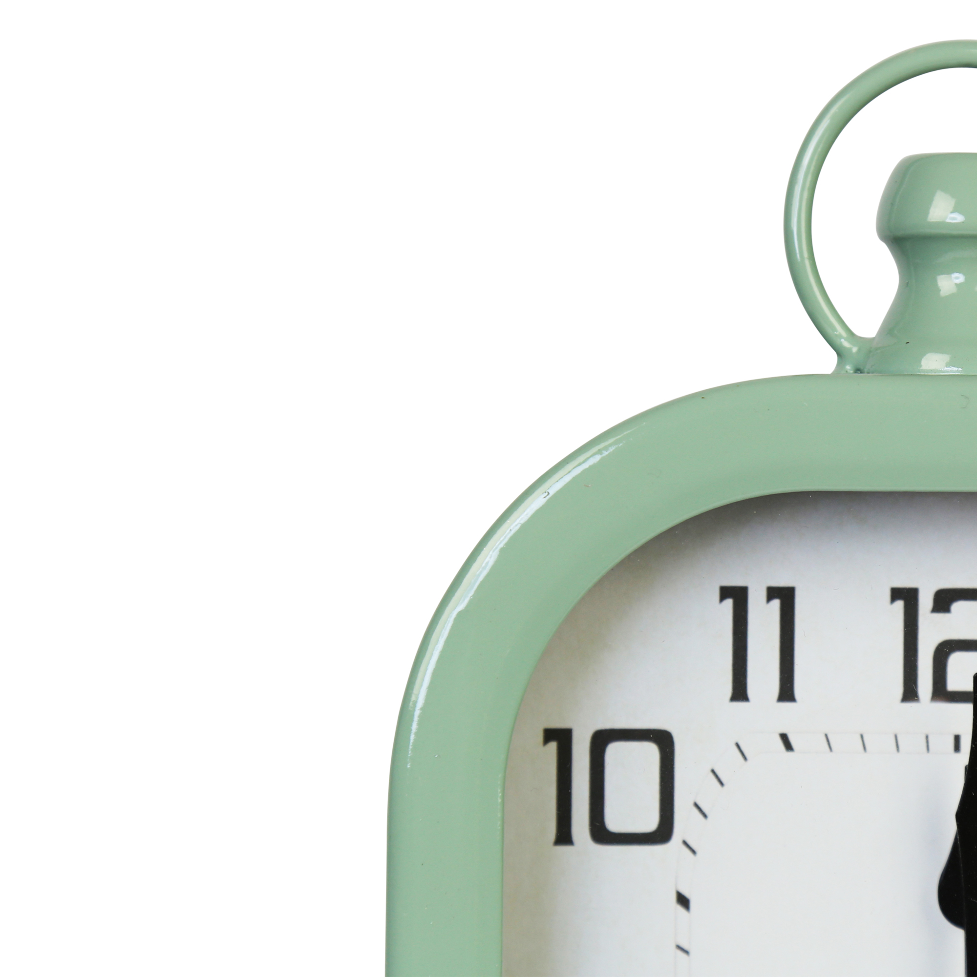 Retro Rounded Square Green Table Top Clock - Image 3