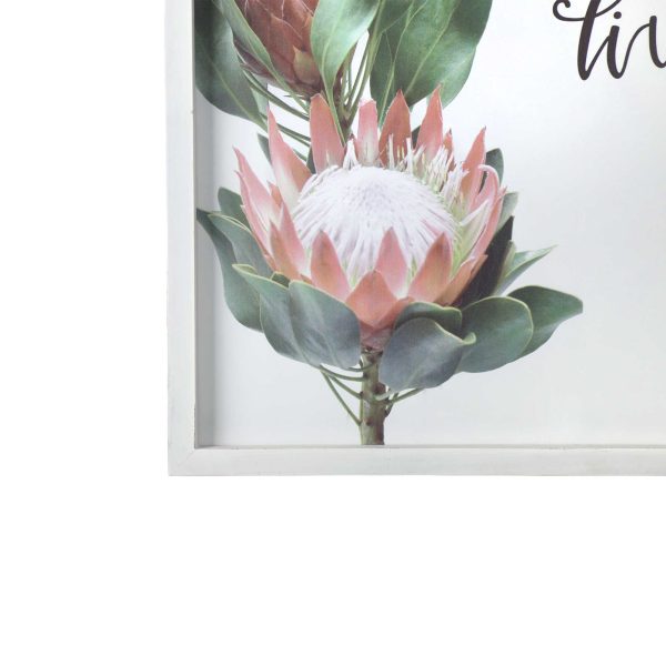 Pink Printed Flowers with Distressed White Frame - Image 3