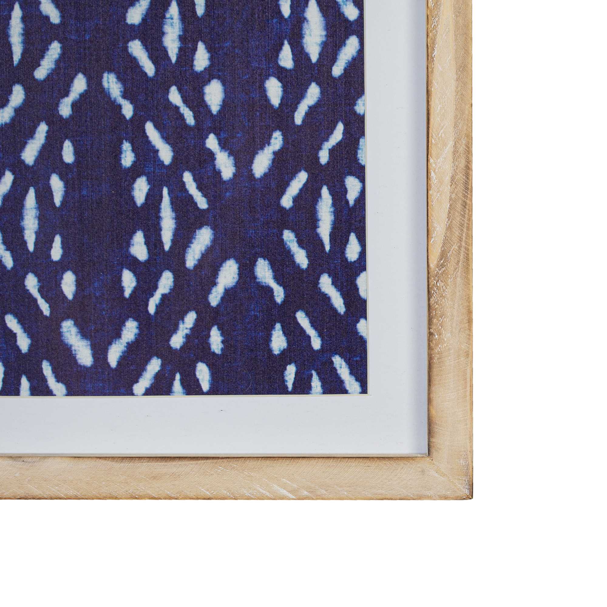 Indigo and White Print Design Framed Wall Art - Image 3