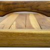 29" Natural Teak Wood Bath Tray and Seat with Handles - Image 3