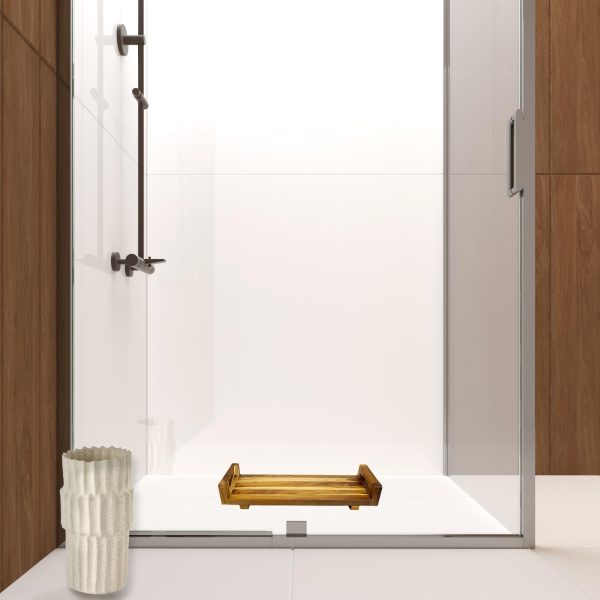 29" Natural Teak Wood Bath Tray and Seat with Handles - Image 5