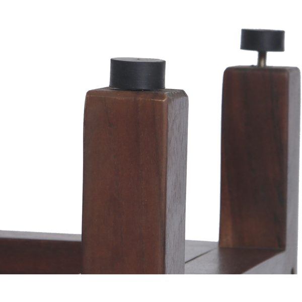 Rectangular Teak Shower Bench with Handles in Brown Finish - Image 4