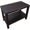 Rectangular Teak Shower Bench with Shelf in Brown Finish - Image 2