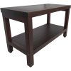 Rectangular Teak Shower Stool or Bench with Shelf in Brown Finish - Image 3