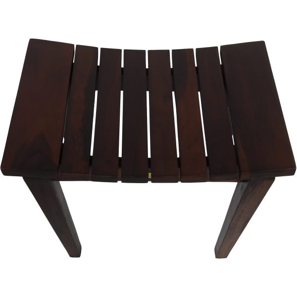 Contemporary Flared Teak Shower Stool or Bench in Brown Finish - Image 3