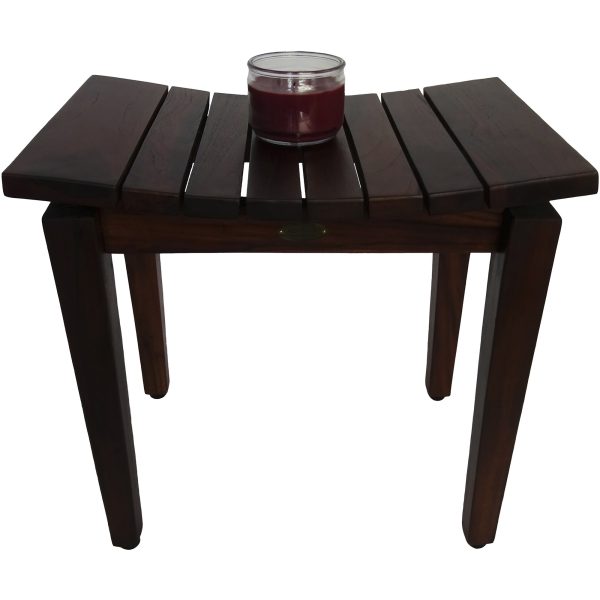 Contemporary Flared Teak Shower Stool or Bench in Brown Finish - Image 4