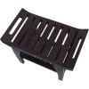 Contemporary Teak Shower Bench with Shelf and Handles in Brown Finish - Image 3